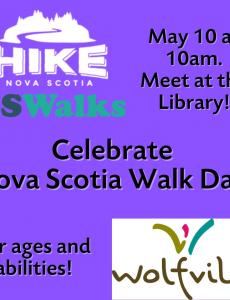 announcement for Nova Scotia walk day