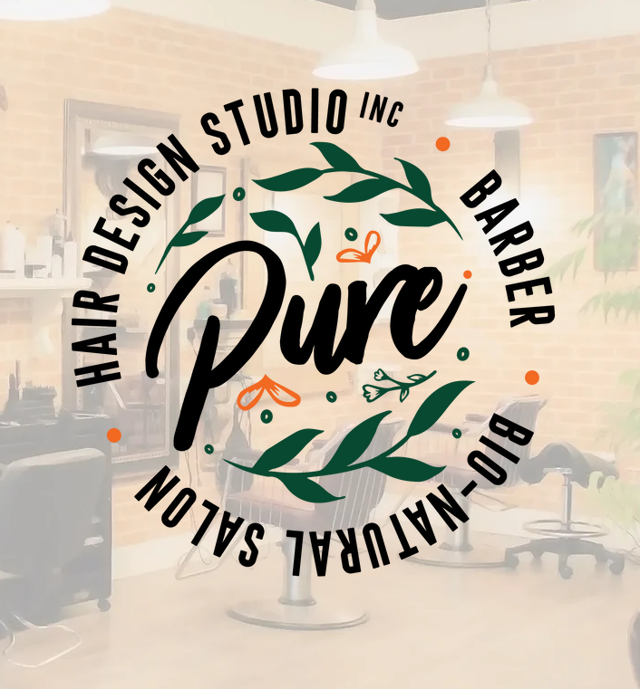Photo of the Pure Hair Design Studio logo. 
