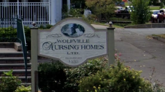 Photo of the Wolfville Nursing Home sign.