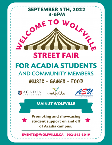 Welcome to Wolfville Street Fair Poster