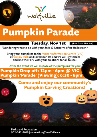 Poster with Pumpkins and Jack O Lanterns