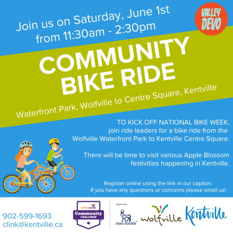 Poster with details regarding the June 1st Community Ride