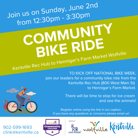 Poster with details regarding the June 2nd Community Ride