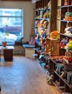 Yarn store shelves