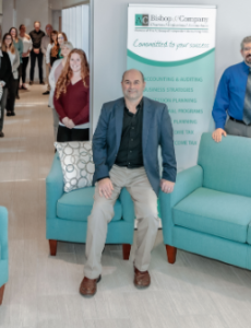 The members of Bishop & Company Chartered Professional Accountants Inc. posing for a photo.