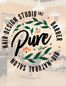 Photo of the Pure Hair Design Studio logo. 