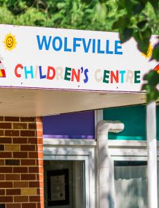 Photo of the outside of the Wolfville Children's Centre.