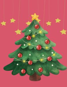 A decorated Christmas tree