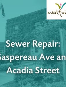 Sewer Repair: Gaspereau Ave and Acadia Street